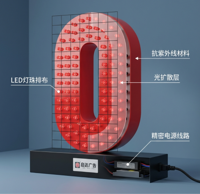 啟達廣告幕墻發光字logo招牌5年超長質保,全國上門安裝!您的品牌,值得更卓越的呈現.